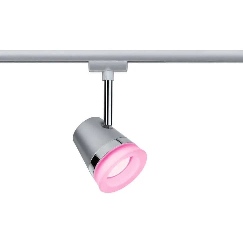 Spottivalaisin kiskoon Paulmann URail Cone, Smart Home Zigbee 3.0, GU10, RGBW+, himmennettävä, mattakromi