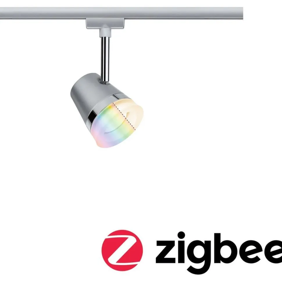 Spottivalaisin kiskoon Paulmann URail Cone, Smart Home Zigbee 3.0, GU10, RGBW+, himmennettävä, mattakromi