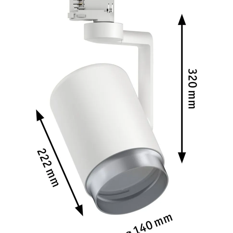 Spottivalaisin kiskoon Paulmann ProRail3 Asthene, PAR38, max.50W, himmennettävä, kromi