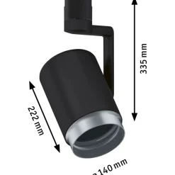Spottivalaisin kiskoon Paulmann URail Asthene, E27, max.50W, himmennettävä, musta