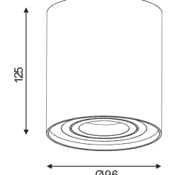 Spottivalaisin Lucide Tube Ø9.6cm GU10 valkoinen