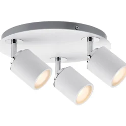 Spottivalaisin Paulmann Tube, IP44, GU10, 3-osainen, himmennettävä, valkoinen/kromi