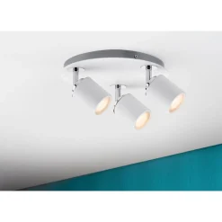 Spottivalaisin Paulmann Tube, IP44, GU10, 3-osainen, himmennettävä, valkoinen/kromi