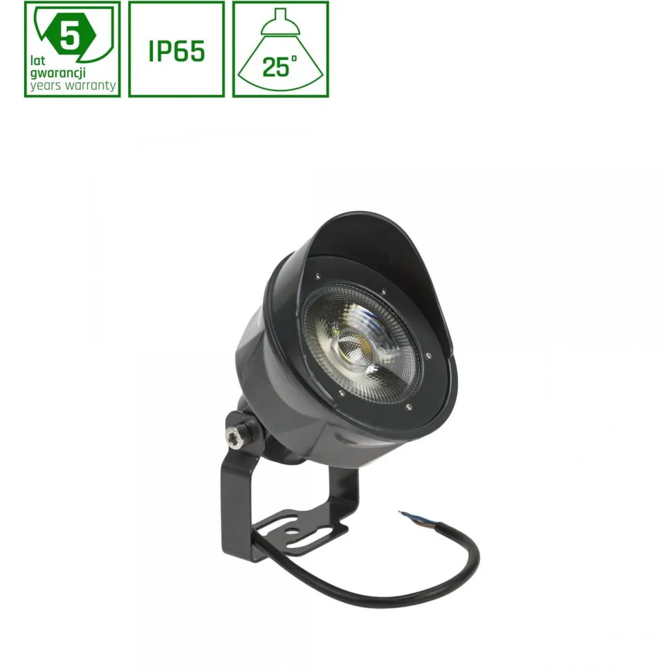Spottivalaisin Spectrum Flori Spot 25° 24V 5W 3000K IP65 Ø64x100mm musta