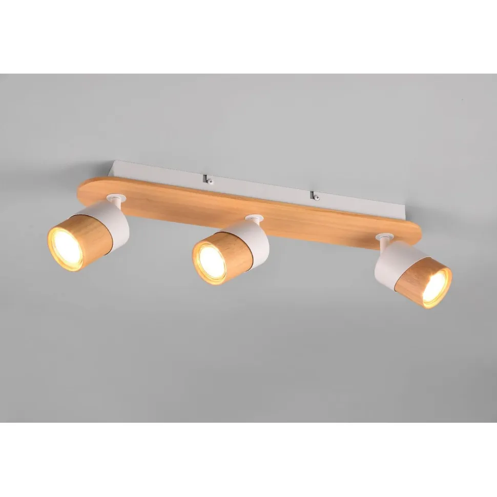 Spottivalaisin Trio Aruni, 3-os, GU10, puu/mattamusta