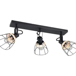 Spottivalaisin Trio Jerome, 3-osainen, E27, mattamusta/rottinki