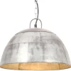 Teollistyylinen riippuvalaisin 25 w hopea pyöreä 41 cm e27