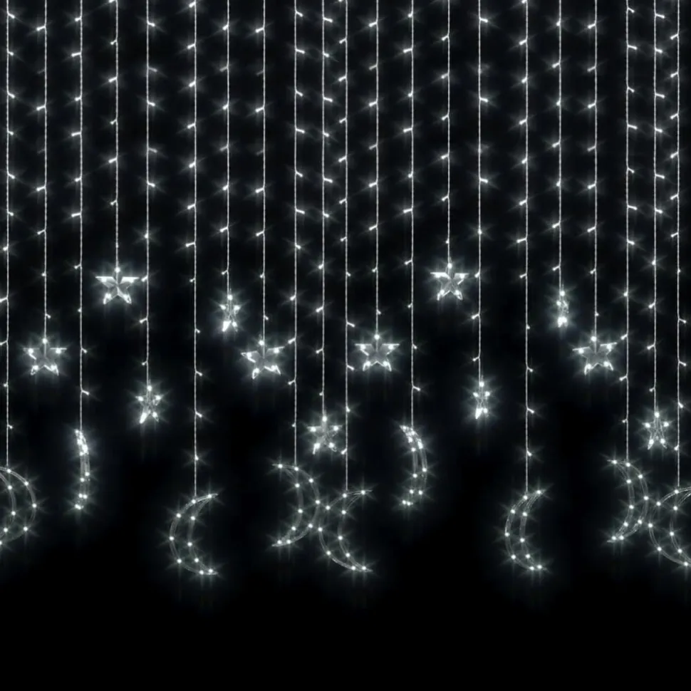 Tähti ja kuu -keijuvalot kaukosäädin 345xLED sininen