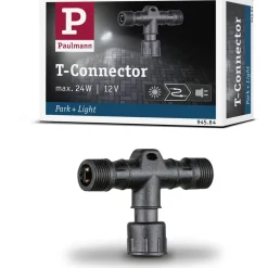T-liitin Paulmann Park + Light, IP67, musta