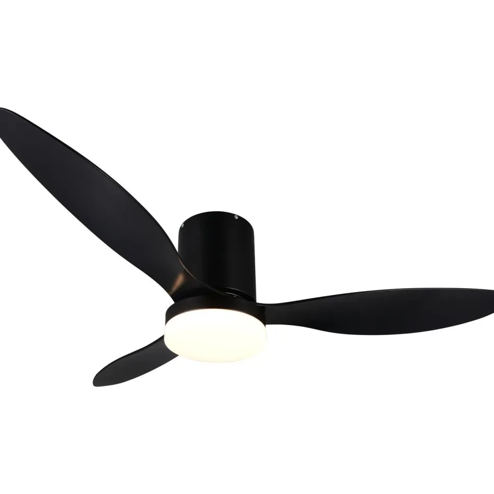Tuuletinkattovalaisin Trio Göteborg Ø132cm LED mattamusta