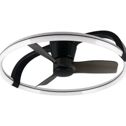 Tuuletinkattovalaisin Trio Stockholm Ø73.5cm LED mattamusta