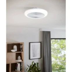 Tuuletinvalaisin Eglo Sayulita RGB Ø46cm, 2700-6500K, IP20, valkoinen/musta