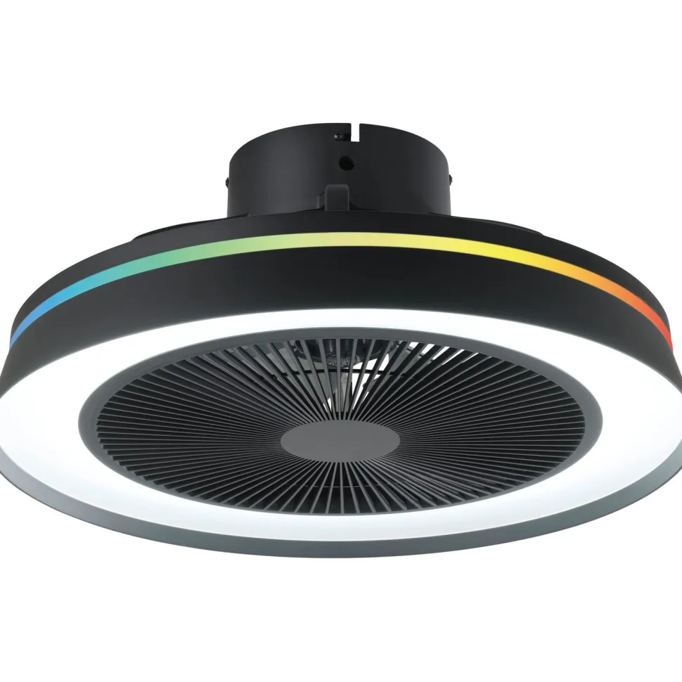 Tuuletinvalaisin Eglo Vallonia RGB/CCT LED Ø48cm kaukosäädin musta