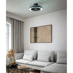 Tuuletinvalaisin Eglo Vallonia RGB/CCT LED Ø48cm kaukosäädin musta