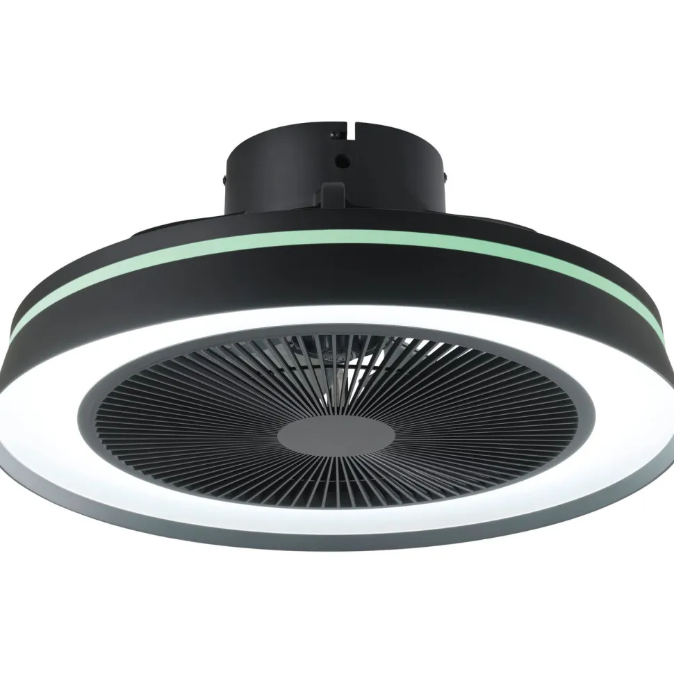 Tuuletinvalaisin Eglo Vallonia RGB/CCT LED Ø48cm kaukosäädin musta