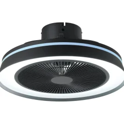 Tuuletinvalaisin Eglo Vallonia RGB/CCT LED Ø48cm kaukosäädin musta
