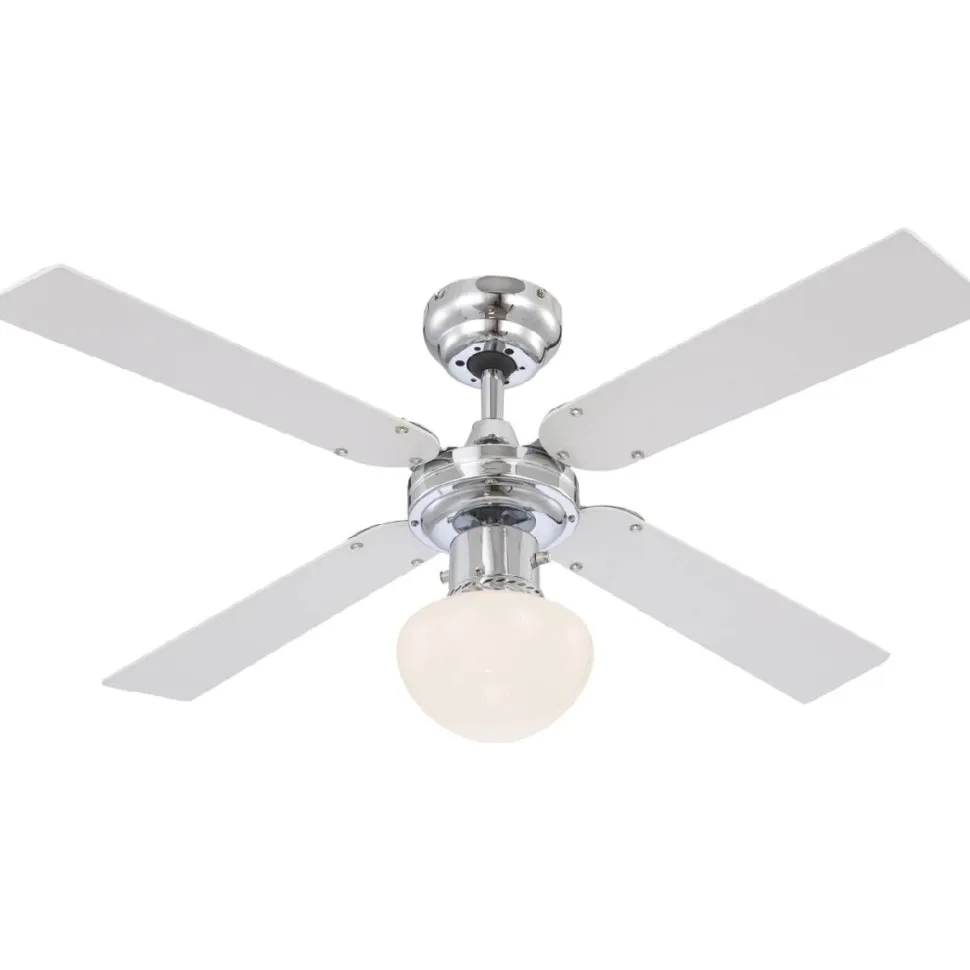 Tuuletinvalaisin Globo Champion Ø105cm 60W valkoinen