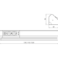 Työpistevalaisin Elektra LED 10 W 2xUSB-paikka 2xPistokepaikka 518 mm