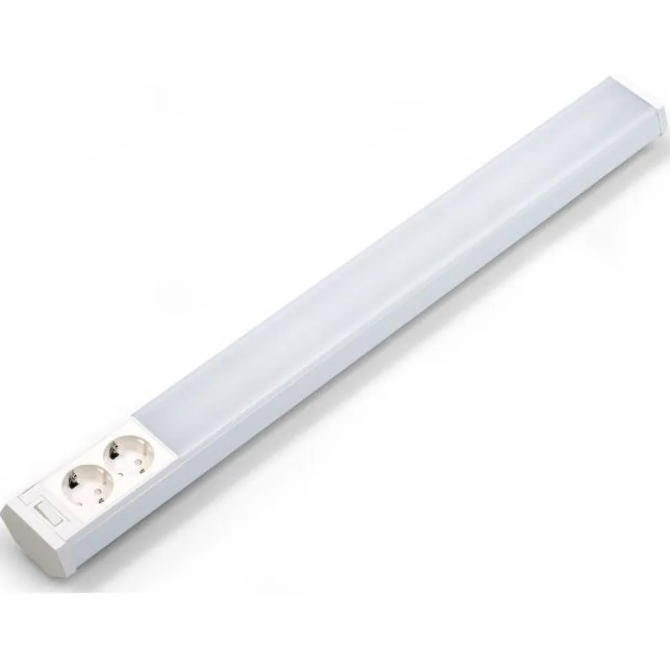 Työpistevalaisin M-Light Cindy Pro LED T8, kytkin + pistorasia, 590mm, valkoinen