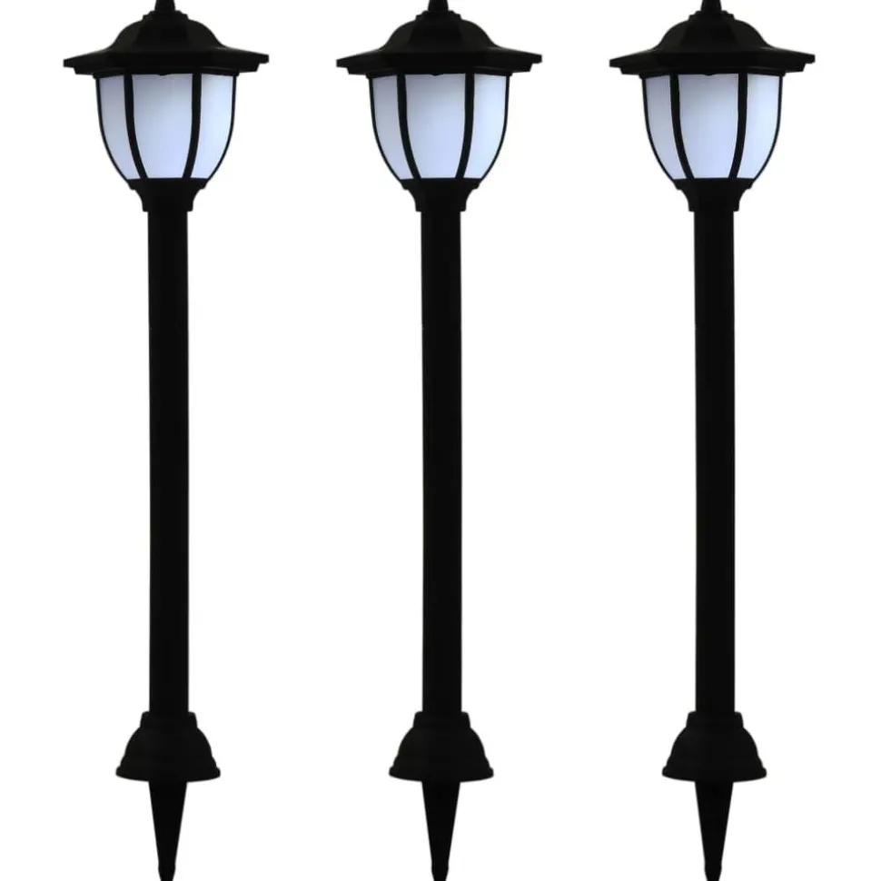 Ulkoaurinkokennovalaisimet 3 kpl led musta