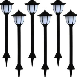 Ulkoaurinkokennovalaisimet 6 kpl led musta