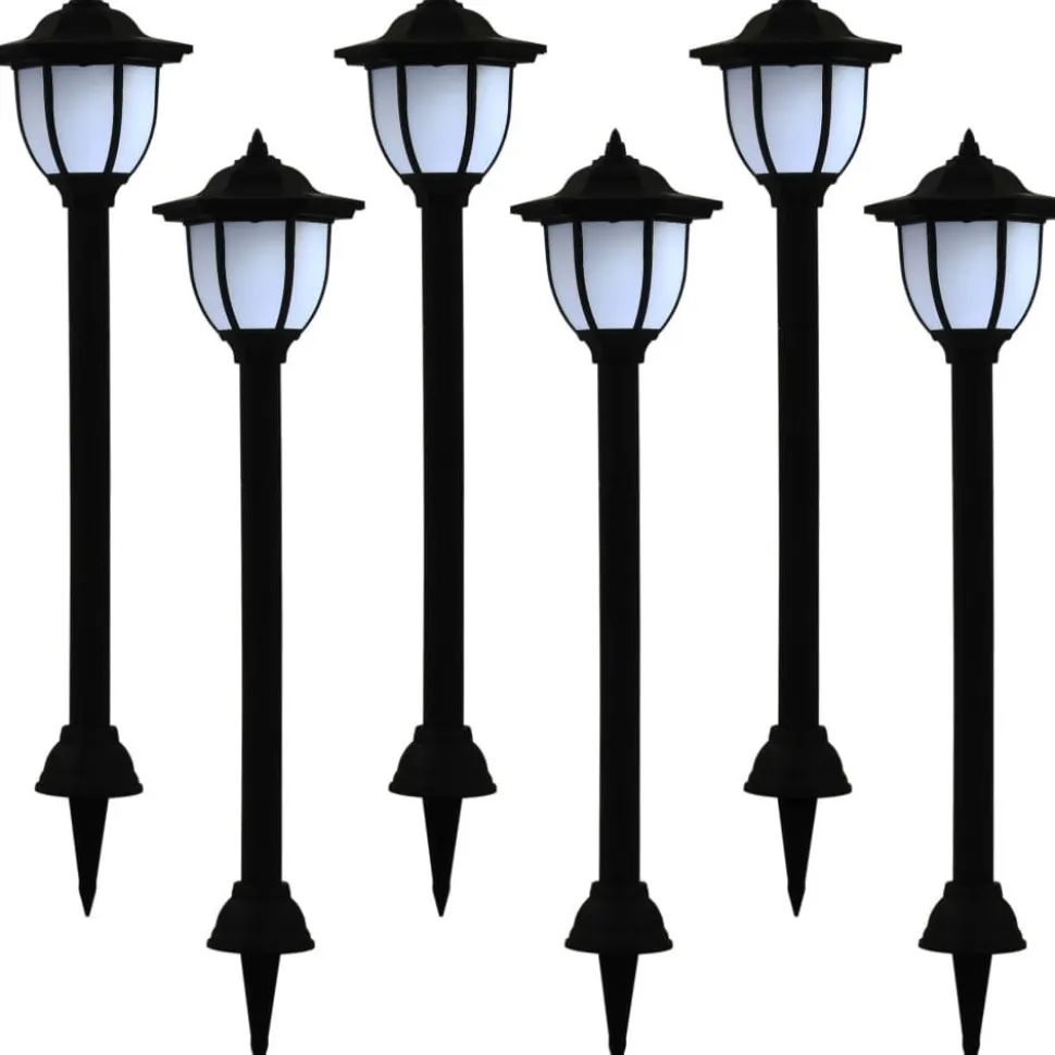 Ulkoaurinkokennovalaisimet 6 kpl led musta