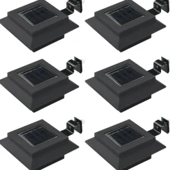 Ulkoaurinkokennovalaisin 6 kpl led neliö 12cm musta