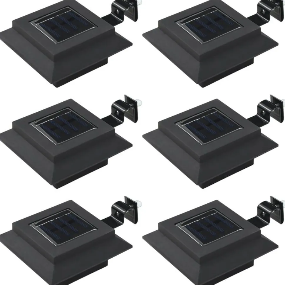 Ulkoaurinkokennovalaisin 6 kpl led neliö 12cm musta