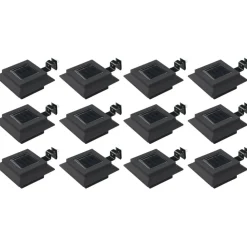 Ulkoaurinkokennovalaisin 12 kpl led neliö 12 cm musta