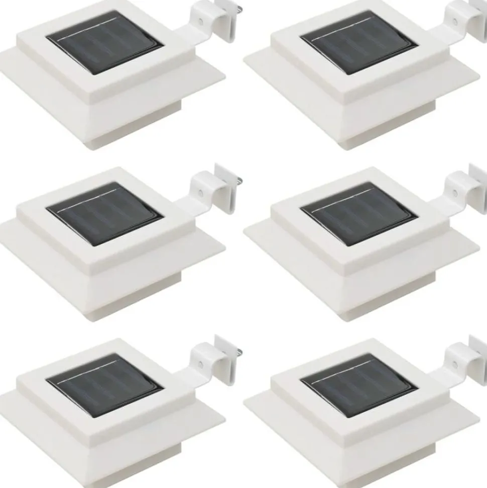 Ulkoaurinkokennovalaisin 6 kpl led neliö 12cm valkoinen