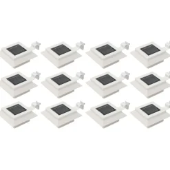 Ulkoaurinkokennovalaisin 12 kpl led neliö 12 cm valkoinen
