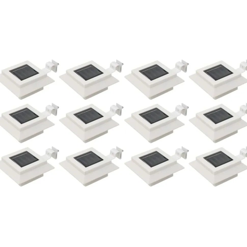 Ulkoaurinkokennovalaisin 12 kpl led neliö 12 cm valkoinen