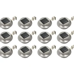 Ulkoaurinkokennovalaisin 12 kpl led pyöreä 12cm valkoinen