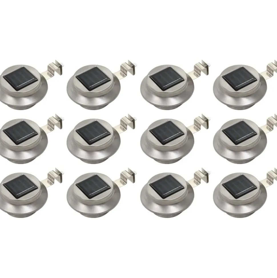 Ulkoaurinkokennovalaisin 12 kpl led pyöreä 12cm valkoinen