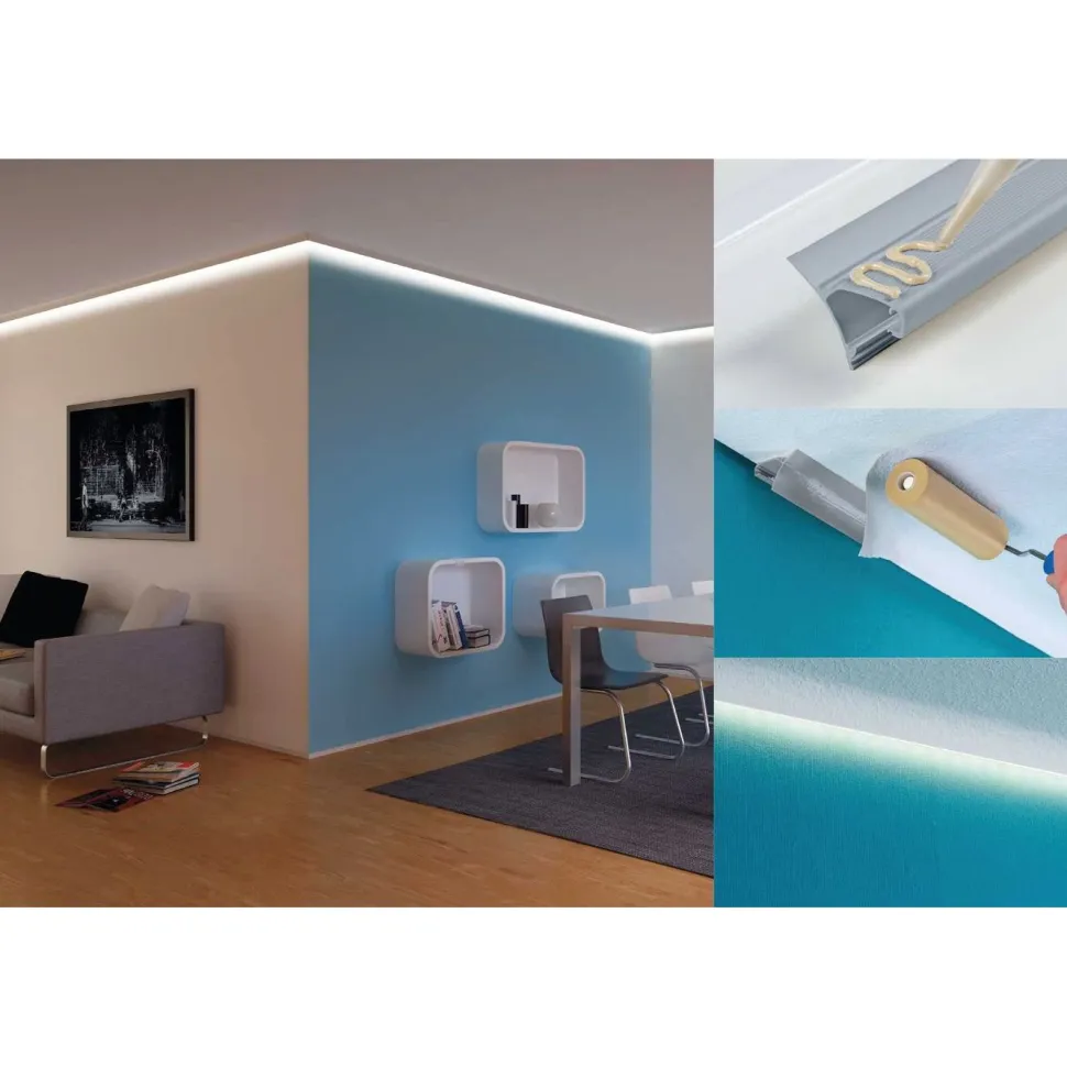 Ulkokulmaliitin LED-profiiliin Paulmann, 2kpl, harmaa