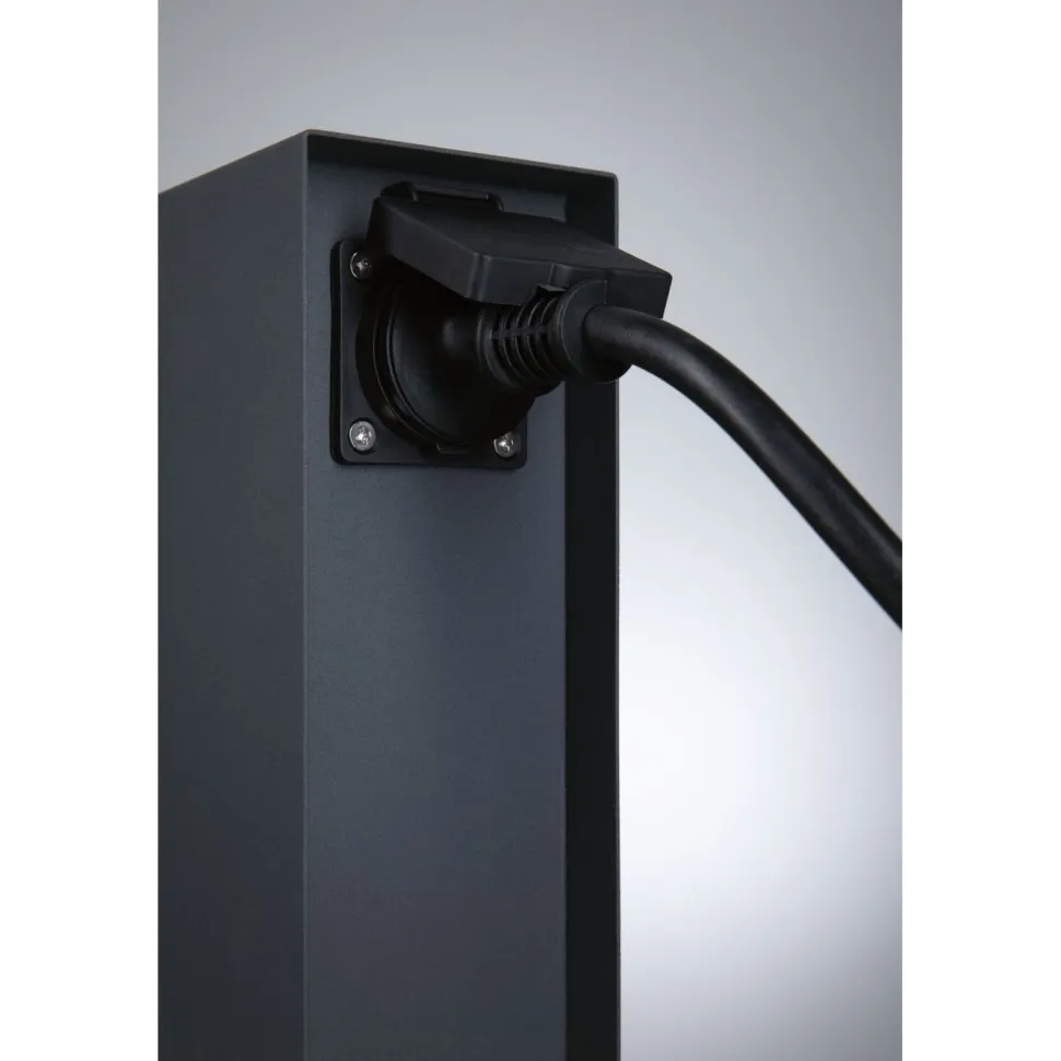 Ulkopistorasiapylväs Paulmann Plug & Shine Rio, IP44, antrasiitti