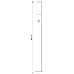 Ulkopylväsvalaisin Globo Boston liiketunnistimella IP44 110 cm antrasiitti