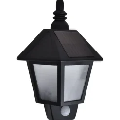 Ulkoseinävalaisimet aurinkoenergia, 2 kpl, liiketunnistin, musta
