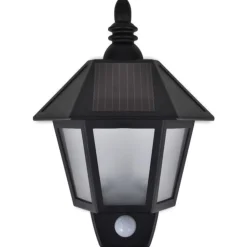 Ulkoseinävalaisimet aurinkoenergia, 2 kpl, liiketunnistin, musta