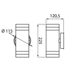 Ulkoseinävalaisin Airam Alppila XL-W max 2x35W GU10 225x115x121 mm IP44 antrasiitti