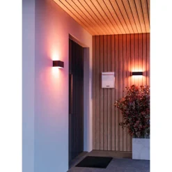 Ulkoseinävalaisin Eglo Connect.z Sania-Z, RGB CCT, IP55, ylös/alas, musta