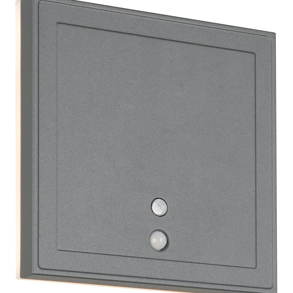 Ulkoseinävalaisin Trio Fortaleza LED 14x14cm ladattava liike- ja hämärätunnistin antrasiitti