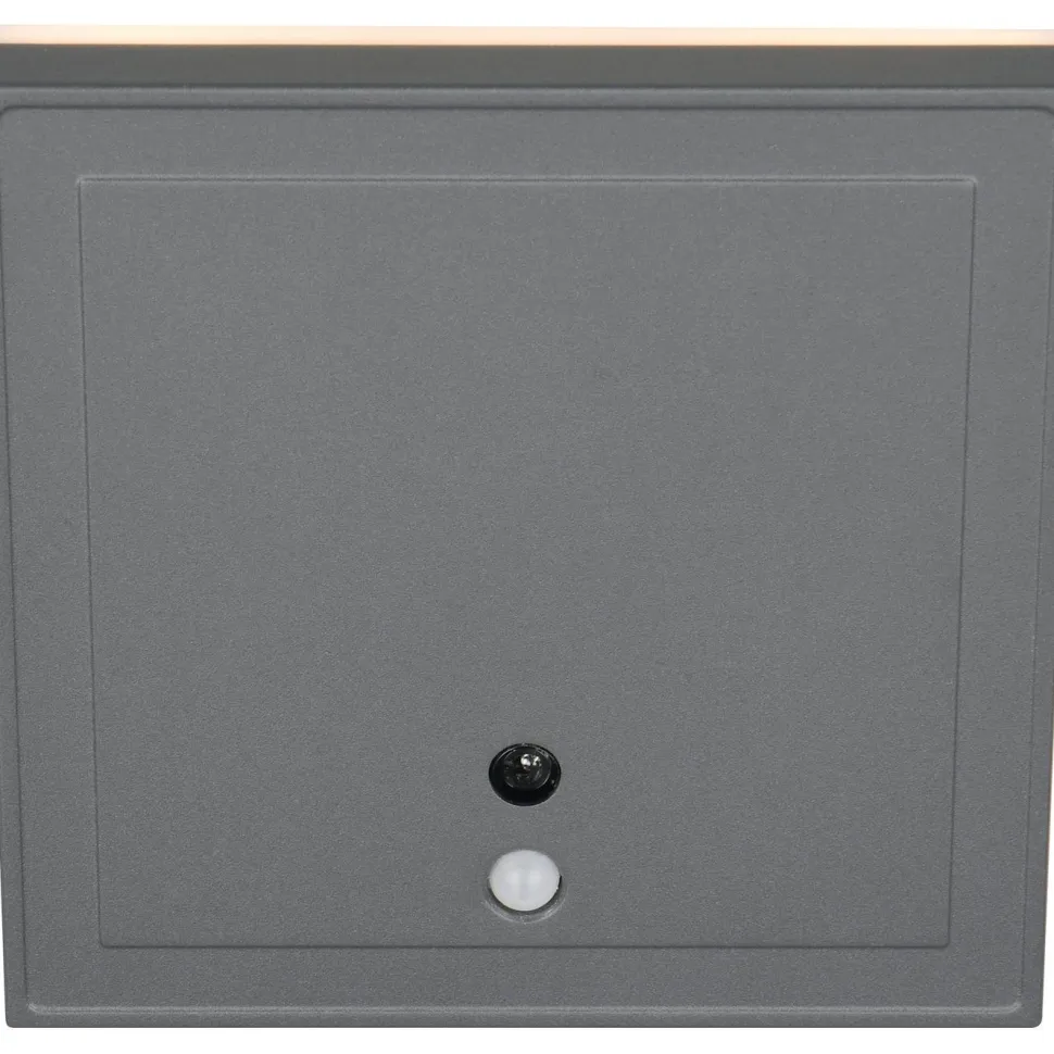 Ulkoseinävalaisin Trio Fortaleza LED 14x14cm ladattava liike- ja hämärätunnistin antrasiitti