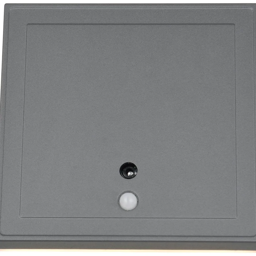 Ulkoseinävalaisin Trio Fortaleza LED 14x14cm ladattava liike- ja hämärätunnistin antrasiitti