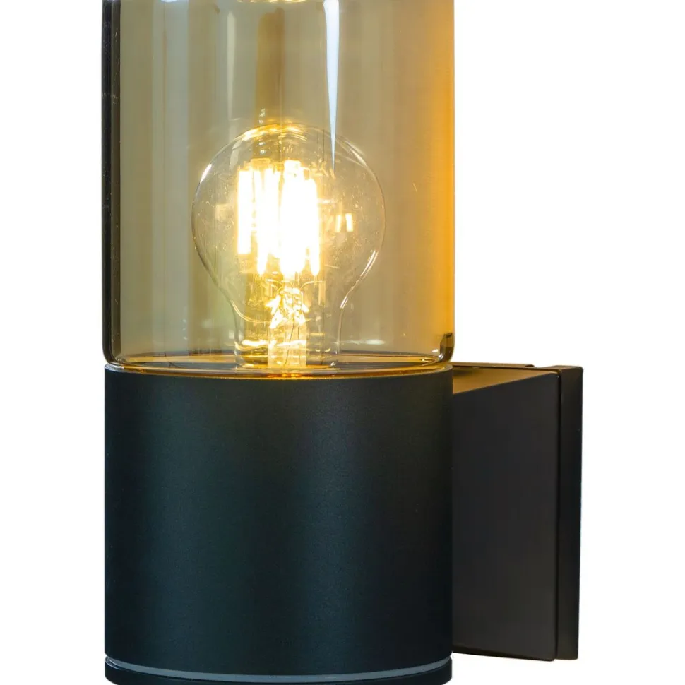 Ulkoseinävalaisin Aneta Lighting Lysekil, alas, musta/amber