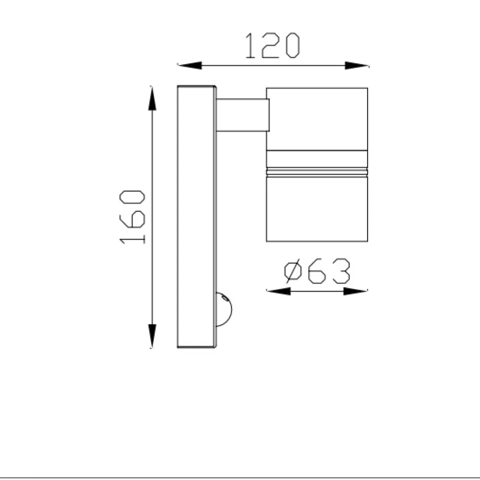Ulkoseinävalaisin Lucide Arne-LED liiketunnistimella Ø63 cm 1x5W IP44 satiinikromi