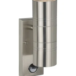 Ulkoseinävalaisin Lucide Arne-LED liiketunnistimella Ø63 cm 2x5W IP44 satiinikromi
