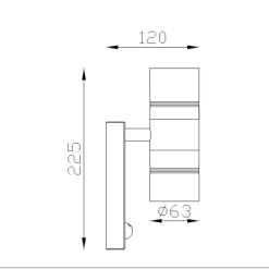 Ulkoseinävalaisin Lucide Arne-LED liiketunnistimella Ø63 cm 2x5W IP44 satiinikromi