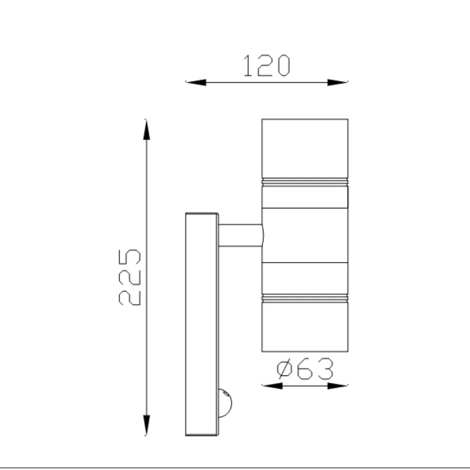 Ulkoseinävalaisin Lucide Arne-LED liiketunnistimella Ø63 cm 2x5W IP44 satiinikromi