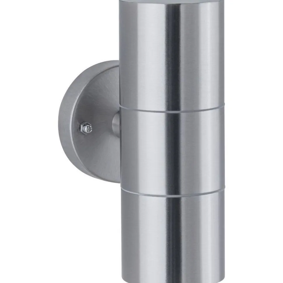 Ulkoseinävalaisin Paulmann Flame, IP44, 6cm, rst
